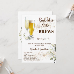 Herbal and Greenery Bubble & Brews Par Shower Inbjudningar