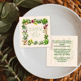 Herbal Goodness Small Thank You Customer Insert Fyrkantigt Visitkort