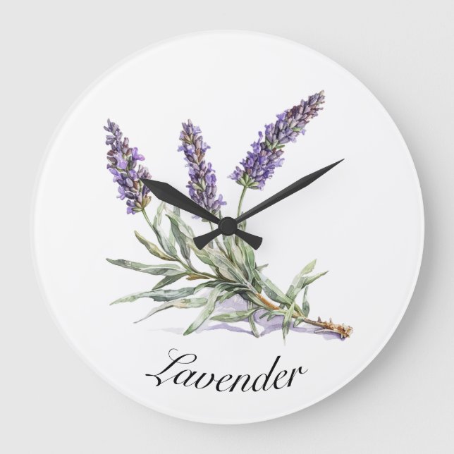 Herbal Life: Lavender, anpassadet Stor Klocka (Framsida)