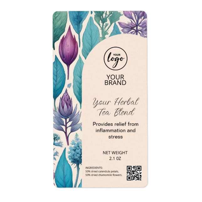 Herbal Tea Business Labels Fraktsedel (Framsidan)