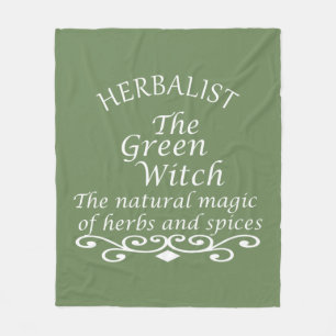 Herbalisk grönt trollar naturmedicin fleecefilt