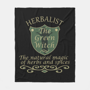 Herbalisk grönt trollar naturmedicin fleecefilt