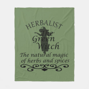 Herbalisk grönt trollar naturmedicin fleecefilt