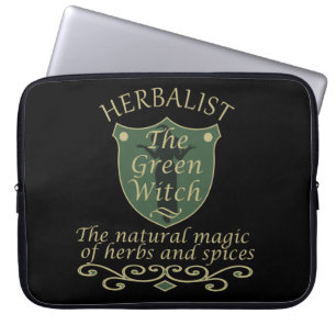 Herbalisk grönt trollar naturmedicin laptop fodral