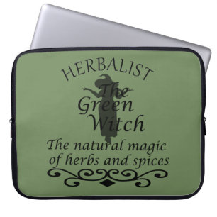 Herbalisk grönt trollar naturmedicin laptop fodral