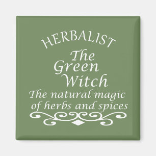 Herbalisk grönt trollar naturmedicin magnet