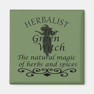 Herbalisk grönt trollar naturmedicin magnet