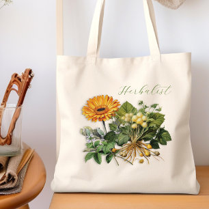 Herbalist Flowers Örters Calendula Design Tote Bag Tygkasse