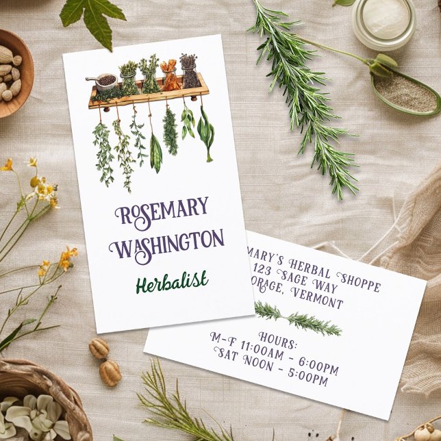 Herbalist Herb Shop Dubbla-Sided Visitkort (Skapare uppladdad)