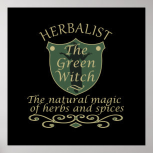 Herbalist i grönten häxa poster