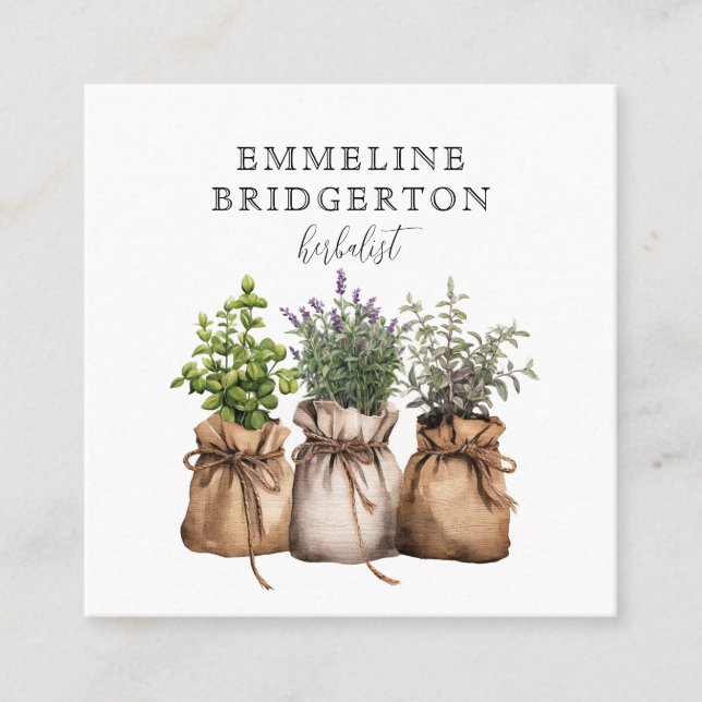 Herbalist Natural Medicine Holistic Medicine Fyrkantigt Visitkort (Framsida)