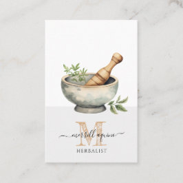 Herbalist Natural Medicine Mortar Pestle Visitkort