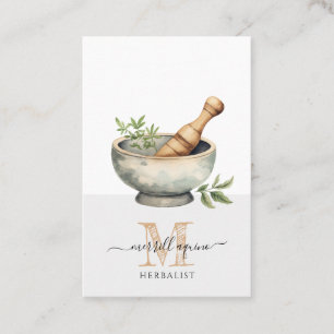 Herbalist Natural Medicine Mortar Pestle Visitkort