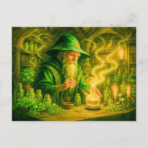 Herbalistisk bild i mystisk oljemålning