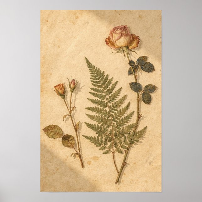 Herbarium Cottagecore Konsttryck Poster (Framsidan)