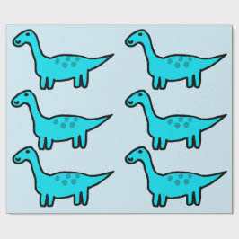 Herbert den blå dinosaurien Inpackningspapper Presentpapper