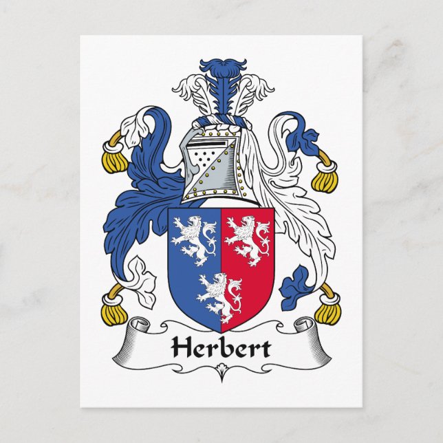 Herbert Family Crest Vykort (Framsida)
