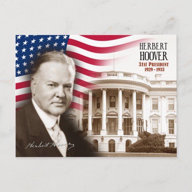 Herbert Hoover - 31a President of the U.S. Vykort (Framsida)