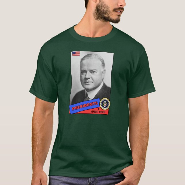 Herbert Hoover Basebollkort T Shirt (Framsida)