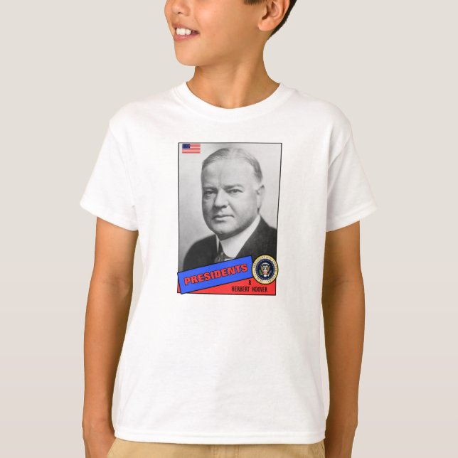 Herbert Hoover Basebollkort Tee (Framsida)