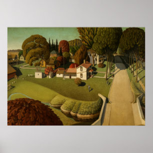 Herbert Hoover, född av Grant Wood Poster