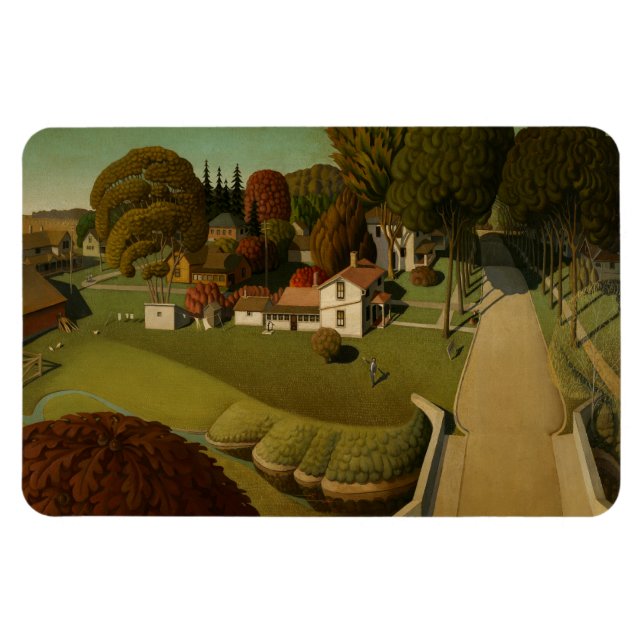 "Herbert Hoover" Grant Wood Magnet (Horisontell)