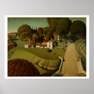 "Herbert Hoovers födelseort" av Grant Wood Poster
