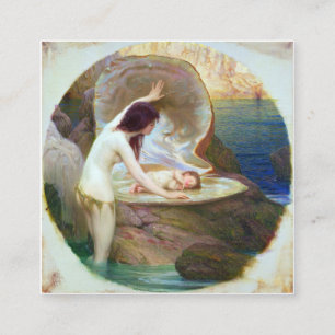 Herbert James Draper - A Vatten Baby 1900 Fyrkantigt Visitkort