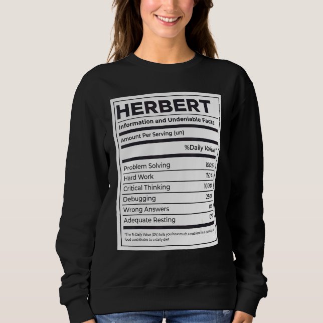 Herbert Nutrition Information Problem med att lösa T Shirt (Framsida)