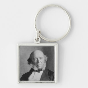 Herbert Spencer Fyrkantig Silverfärgad Nyckelring
