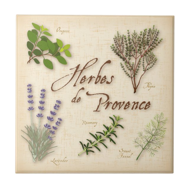 Herbes de Provence Ceramic Tile Kakelplatta (Framsidan)