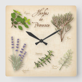 Herbes de Provence Clock Fyrkantig Klocka
