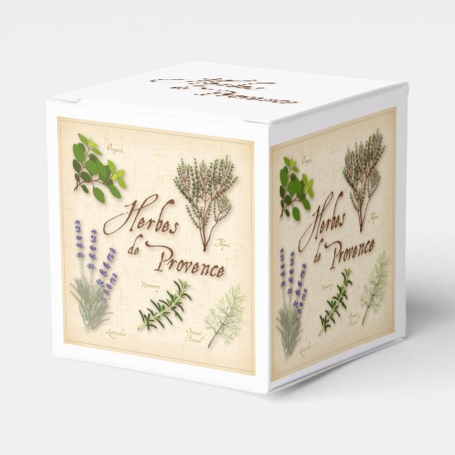Herbes de Provence Favor Box Presentaskar (Framsidan Sidan)