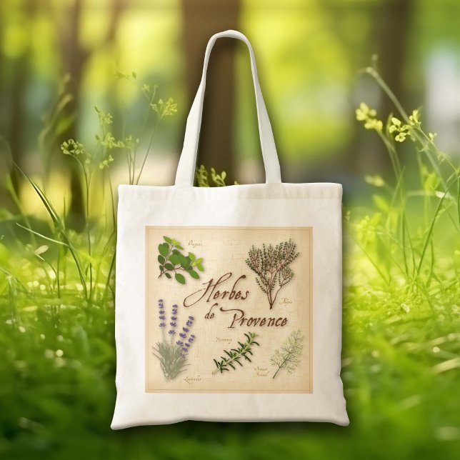 Herbes de Provence-handväskor Tygkasse (Herbes de Provence Tote Bag. Ready to go to the Farmer's Market!)