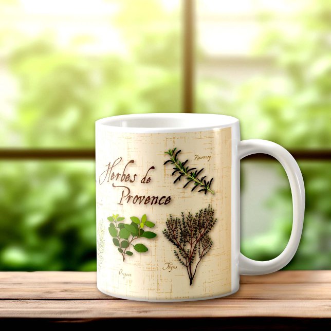 Herbes de Provence-mugg Kaffemugg (Herbes de Provence Mug, a popular blend of aromatic herbs from southwest France for gourmet chefs.)