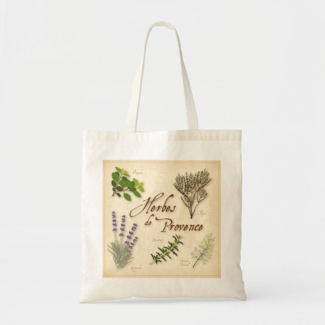 Herbes de Provence Tote Bag Tygkasse (Framsidan)