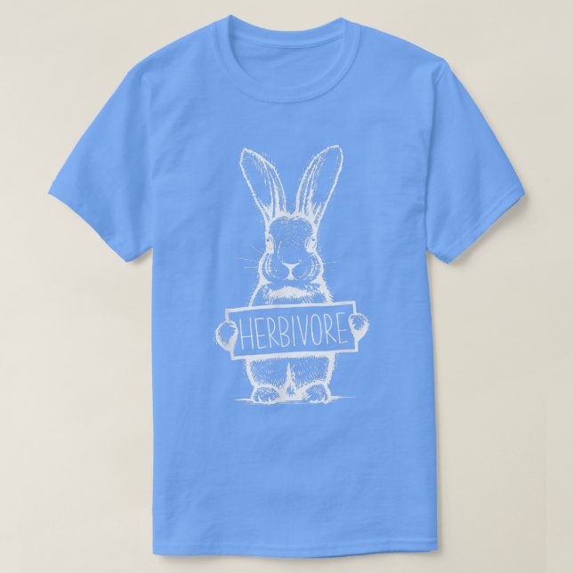 Herbiäger Rabbit Påstående Vegetarian Vegan T Shirt (Design framsida)