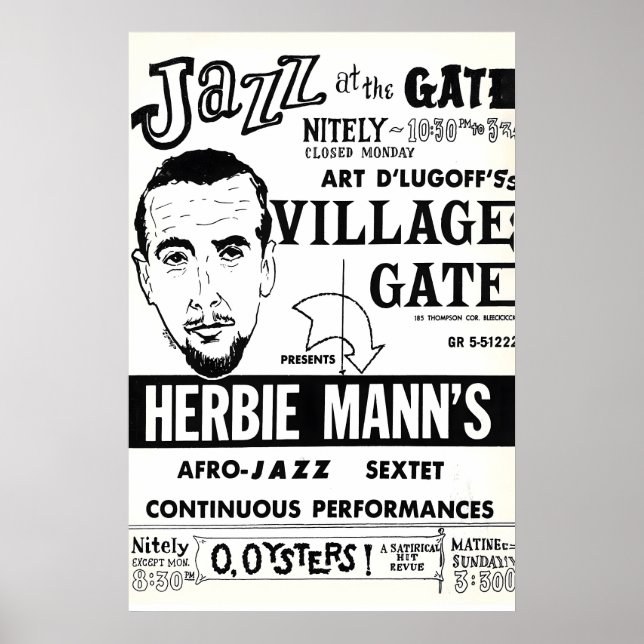 Herbie Mann jazzaffisch - Comin' Home Baby Poster (Framsidan)