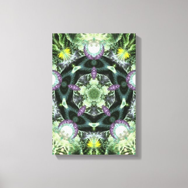 Herbilicious Geometry Fractal Mandala Wrapped Can Canvastryck (Framsida)