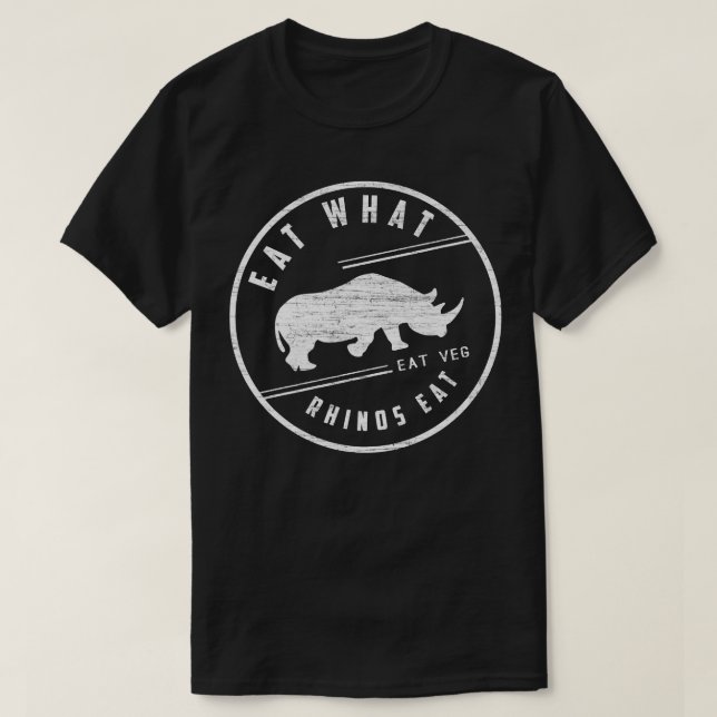 HERBIVORE Äter vad Rhinos äter på Veg Rhinoceros V T Shirt (Design framsida)