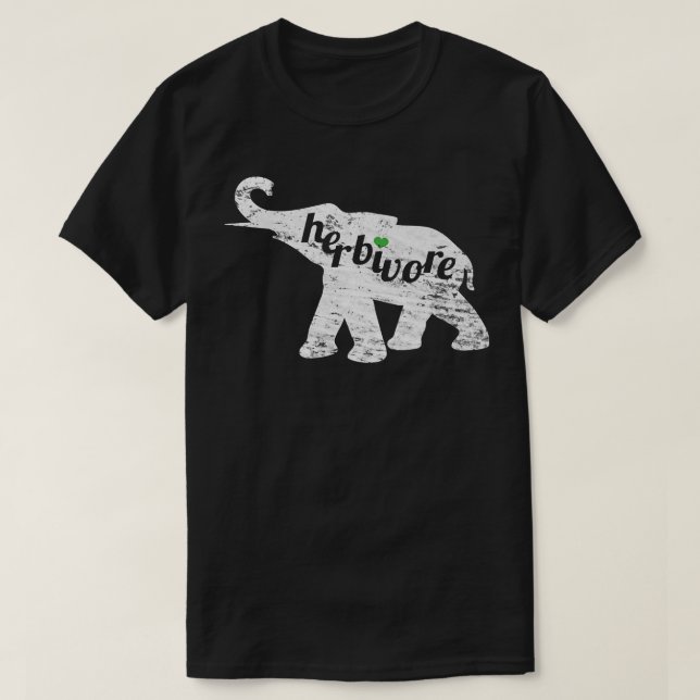 HERBIVORE Elephant Vegan Veg Älskare Plant Based E T Shirt (Design framsida)