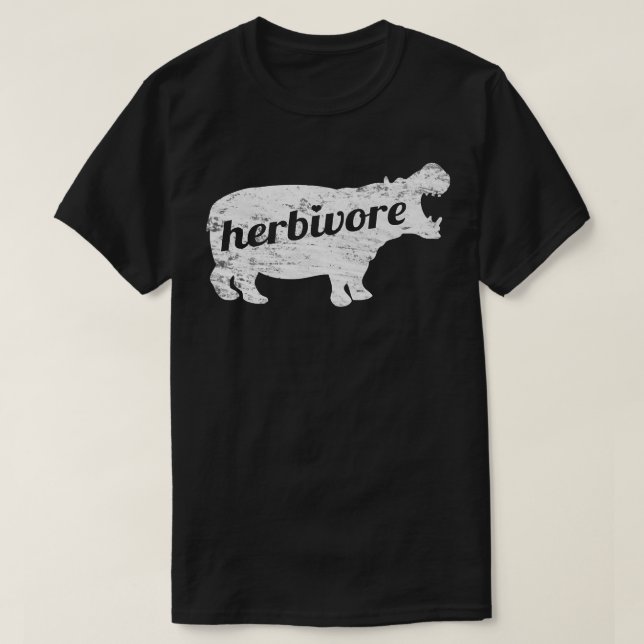 HERBIVORE Hippopotamus Eat Veg Vegan Inspired Desi T Shirt (Design framsida)