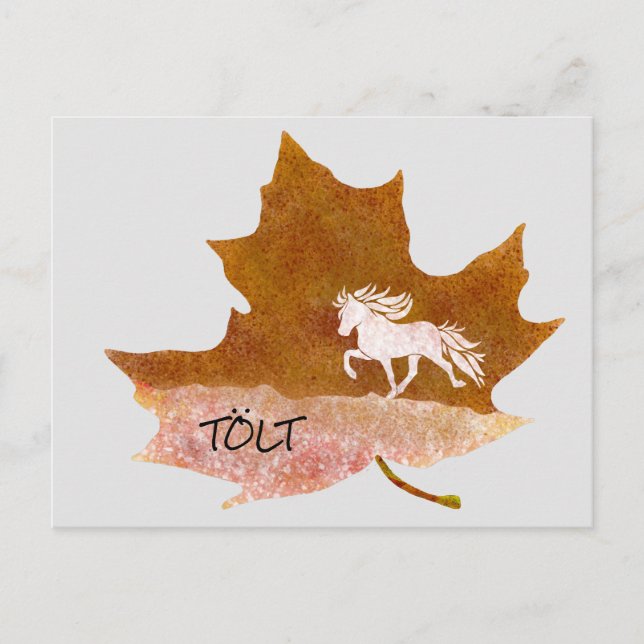 Herbstlaub mit Tölt Postkarte Vykort (Framsida)