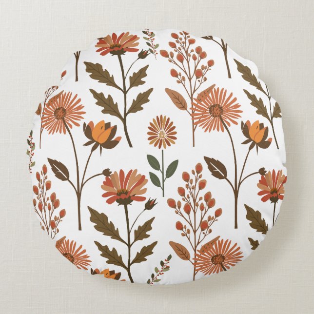 Herbstliches Blumenarrangement Rund Kudde (Framsidan)