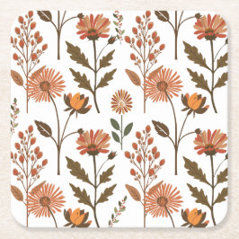 Herbstliches Blumenarrangement Underlägg Papper Kvadrat