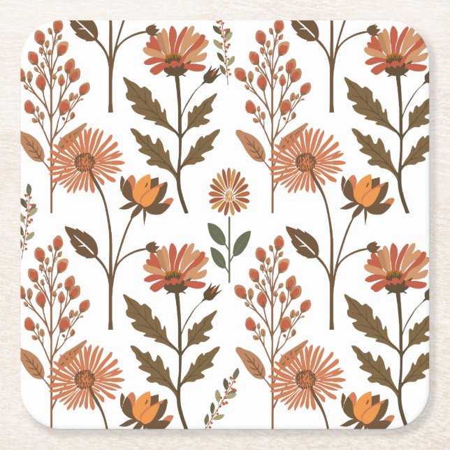 Herbstliches Blumenarrangement Underlägg Papper Kvadrat (Framsidan)