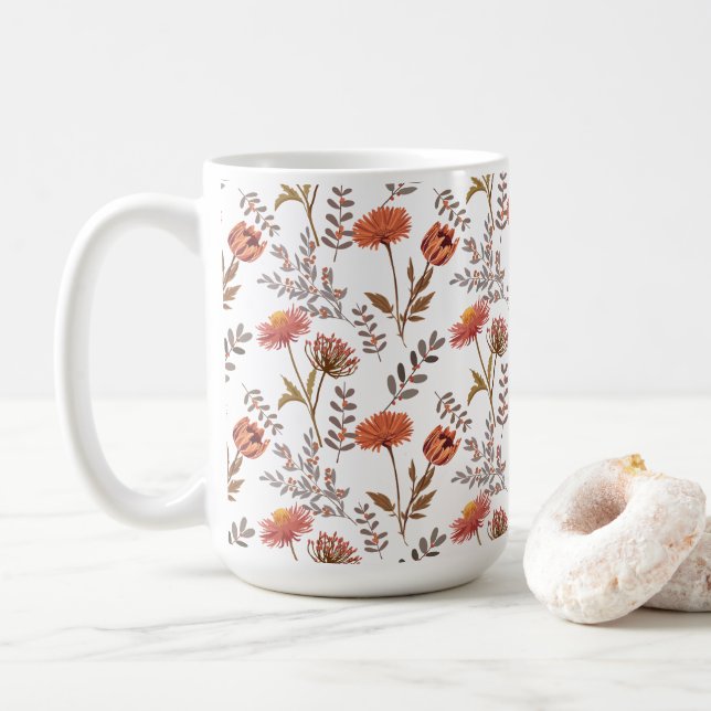 Herbstliches Blütenmosaik Kaffemugg (Med munk)
