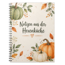 Herbstliches Kürbis-Notizbuch „Hexenküche“