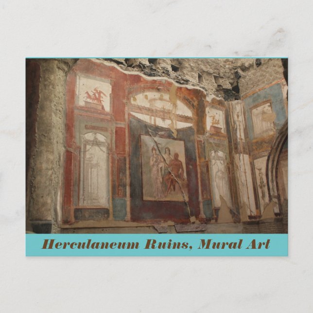 Herculaneum Ruins, Mural Art, vykort för Italien (Framsida)