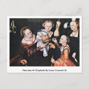Hercules at Omphale by Lucas Cranach (I) Vykort